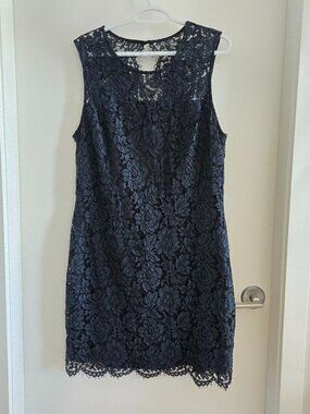 Banana Republic Navy Lace Sheath Dress – Size 14